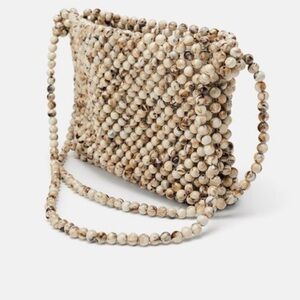 Zara Beaded Natural Crossbody bag